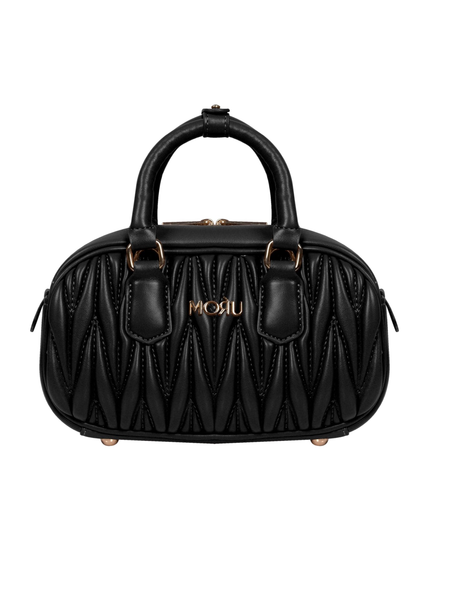 MORU Lumière Quilted Boston Satchel for Women | Premium Quilted PU Leather Handbag | Detachable Adjustable Shoulder Strap | Zip Closure