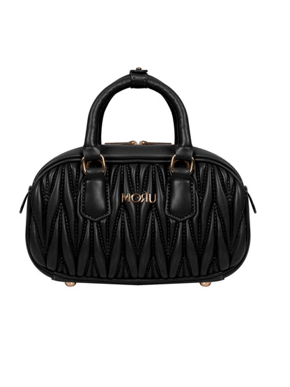 MORU Lumière Quilted Boston Satchel for Women | Premium Quilted PU Leather Handbag | Detachable Adjustable Shoulder Strap | Zip Closure