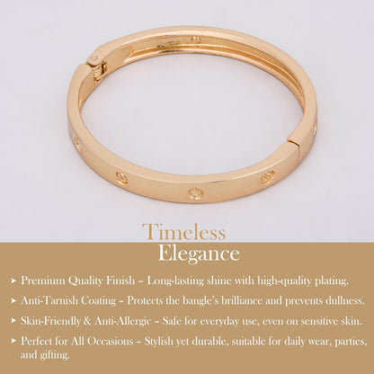 MORU Eternal Bond Kada Bangle for Women | Minimal Openable Bracelet | Fashion Jewellery for Wedding, Parties & Gifting