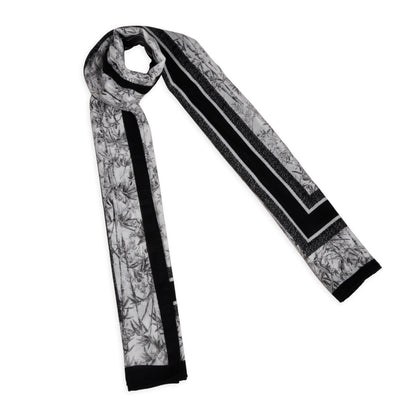 MORU Kyoto Nature Line Women’s Bamboo Print Scarf | Soft Lightweight Beige & Ivory Japanese Inspired Stole | Elegant Minimalist Fashion Wrap for All Seasons