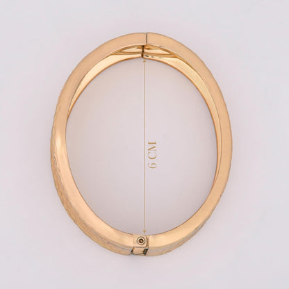 MORU Hammercrest Textured Kada Bangle for Women | Wide Openable Bracelet | Fashion Jewellery for Parties, Weddings & Gifting