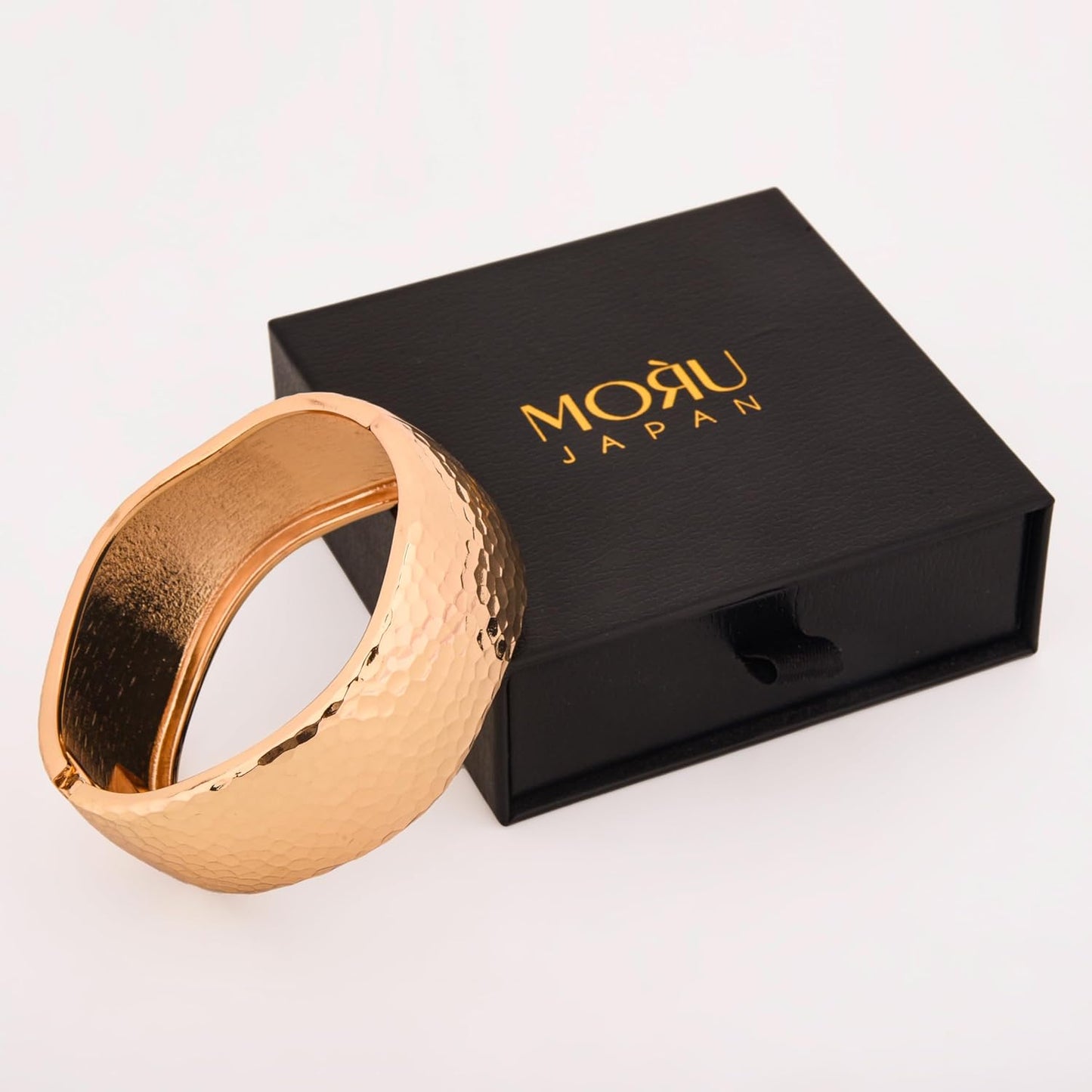 MORU Kairo Hammered Kada Bangle for Women | Bold Textured Openable Bracelet | Statement Fashion Jewellery for Parties & Gifting