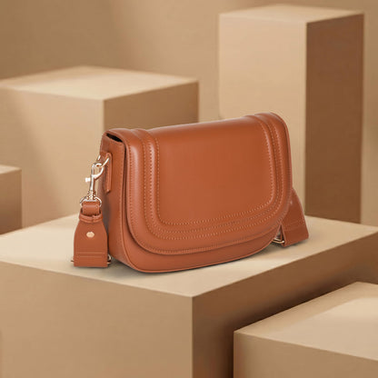 MORU Celeste Curved Flap Crossbody Sling Bag for Women | Premium Structured Saddle Crossbody Bag with Adjustable Strap | Stylish Everyday Shoulder Purse with Secure Inner Pocket