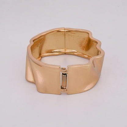 MORU Wavecrest Sculpted Kada Bangle for Women | Wide Openable Bracelet | Fashion Jewellery for Parties, Weddings & Gifting