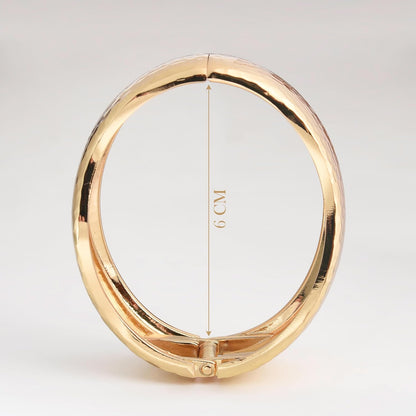 MORU Kairo Hammered Kada Bangle for Women | Bold Textured Openable Bracelet | Statement Fashion Jewellery for Parties & Gifting