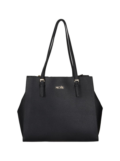 MORU Akari Structured Tote Bag for Women | Large Office Handbag Fits 13–16 inch MacBooks | Premium Vegan Leather Shoulder Bag | Zipper Closure | Work & Daily Use