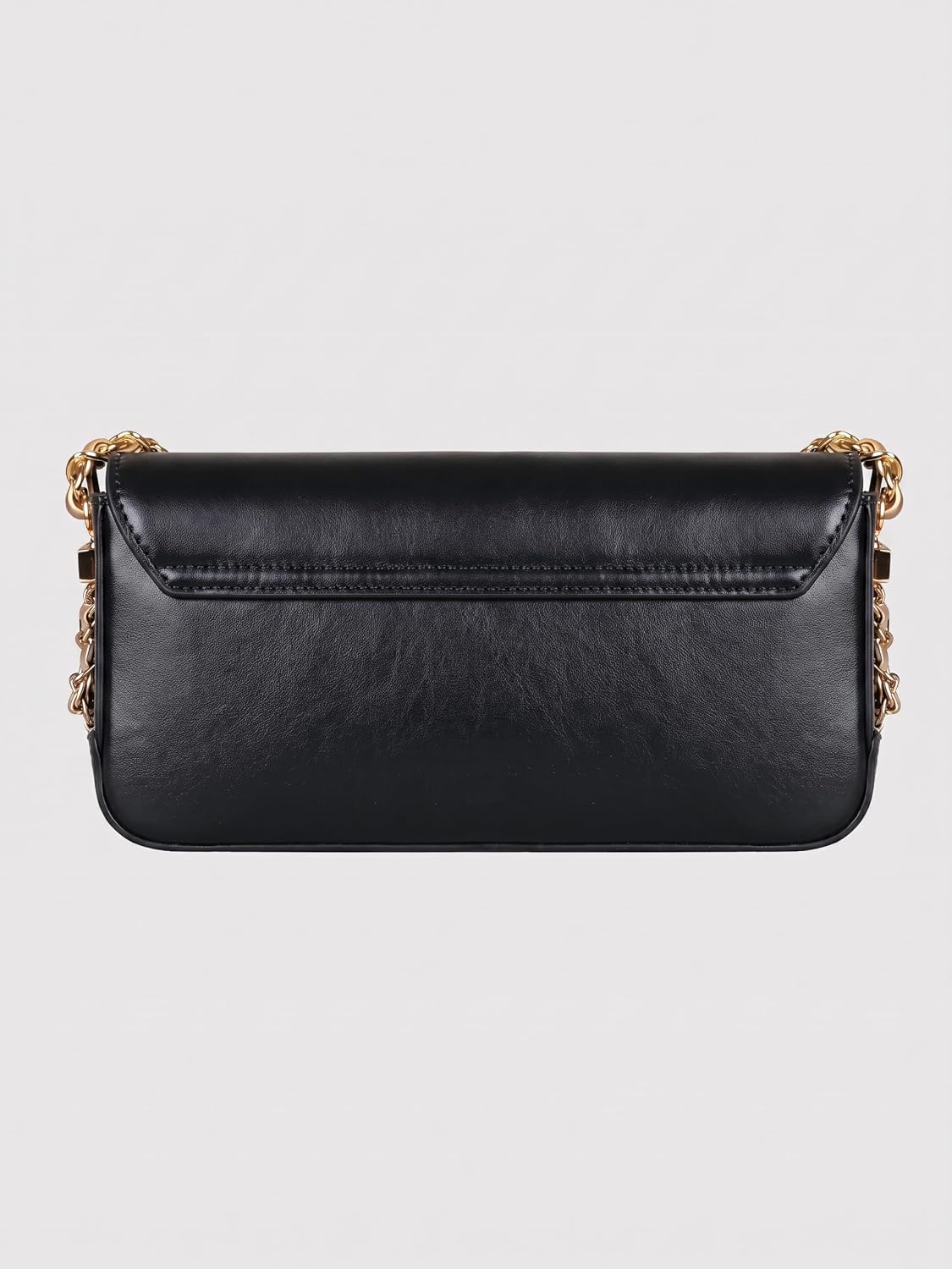 MORU Sienna Chain Shoulder Bag for Women | Premium PU Leather Chain Shoulder Bag | Gold Evening Party Handbag | Magnetic Flap Closure | Ladies Crossbody Purse for Wedding, Party & Daily Use