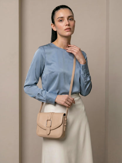 MORU Aurelia Saddle Crossbody Bag for Women | Crossbody Purse | Structured Crossbody Bags for Women Stylish | Adjustable Shoulder Strap