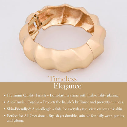 MORU Kage Jagged Kada Bangle for Women | Bold Geometric Openable Bracelet | Fashion Jewellery for Parties, Weddings & Gifting