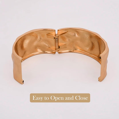 MORU Radiant Textured Kada Bangle for Women | Wide Openable Bracelet | Fashion Jewellery for Weddings, Parties & Gifting