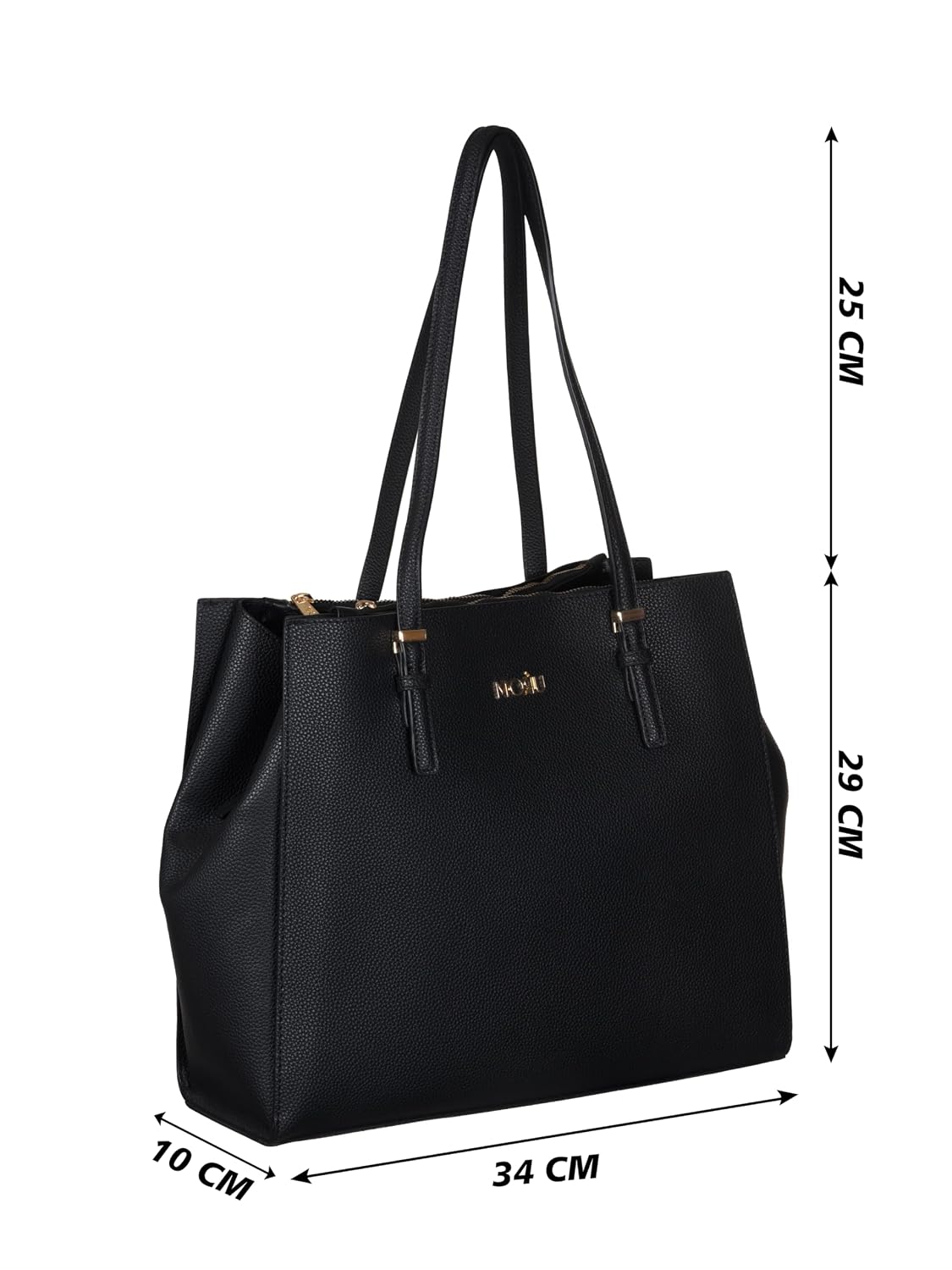 MORU Akari Structured Tote Bag for Women | Large Office Handbag Fits 13–16 inch MacBooks | Premium Vegan Leather Shoulder Bag | Zipper Closure | Work & Daily Use
