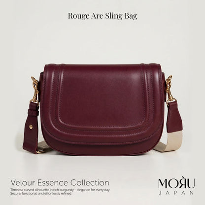 MORU Celeste Curved Flap Crossbody Sling Bag for Women | Premium Structured Saddle Crossbody Bag with Adjustable Strap | Stylish Everyday Shoulder Purse with Secure Inner Pocket