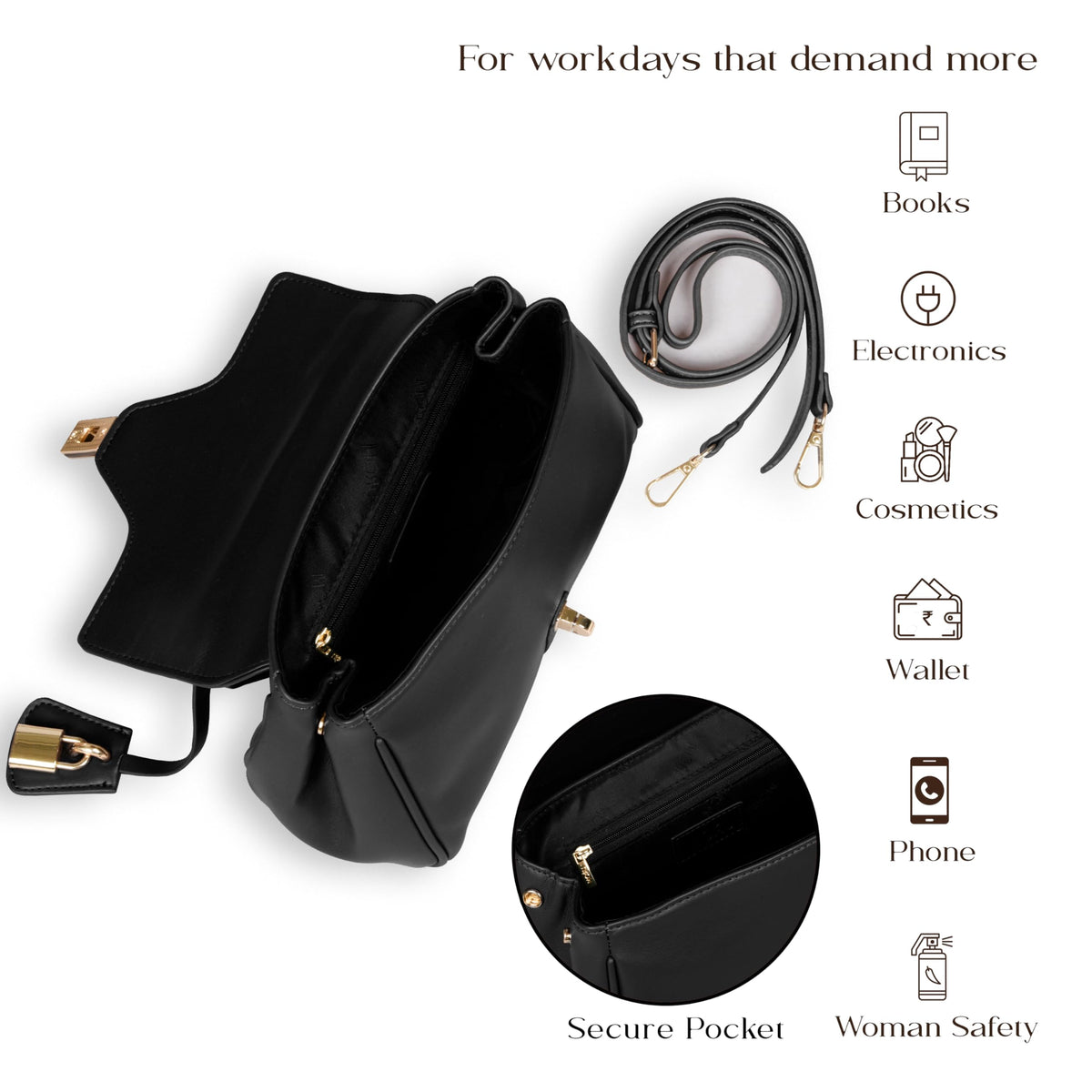 MORU Sienna Lock Satchel Bag