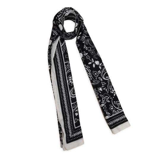 MORU Osaka Classic Women’s Osaka Heritage Scarf | Lightweight Brown & Beige Floral Printed Stole | Soft Elegant Wrap for Casual, Travel & All Season Styling
