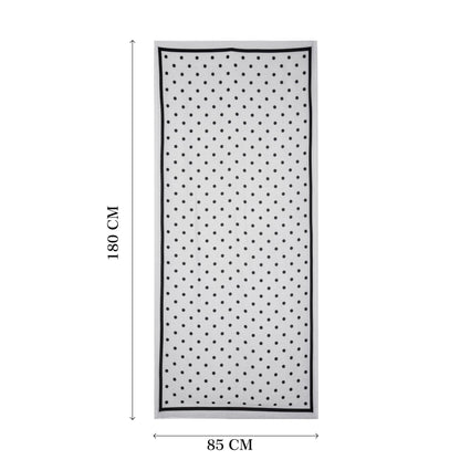 MORU Kyoto Chic Women’s Polka Dot Scarf | Soft Lightweight Black & White Monochrome Printed Stole | Elegant Minimal Fashion Wrap for All Seasons