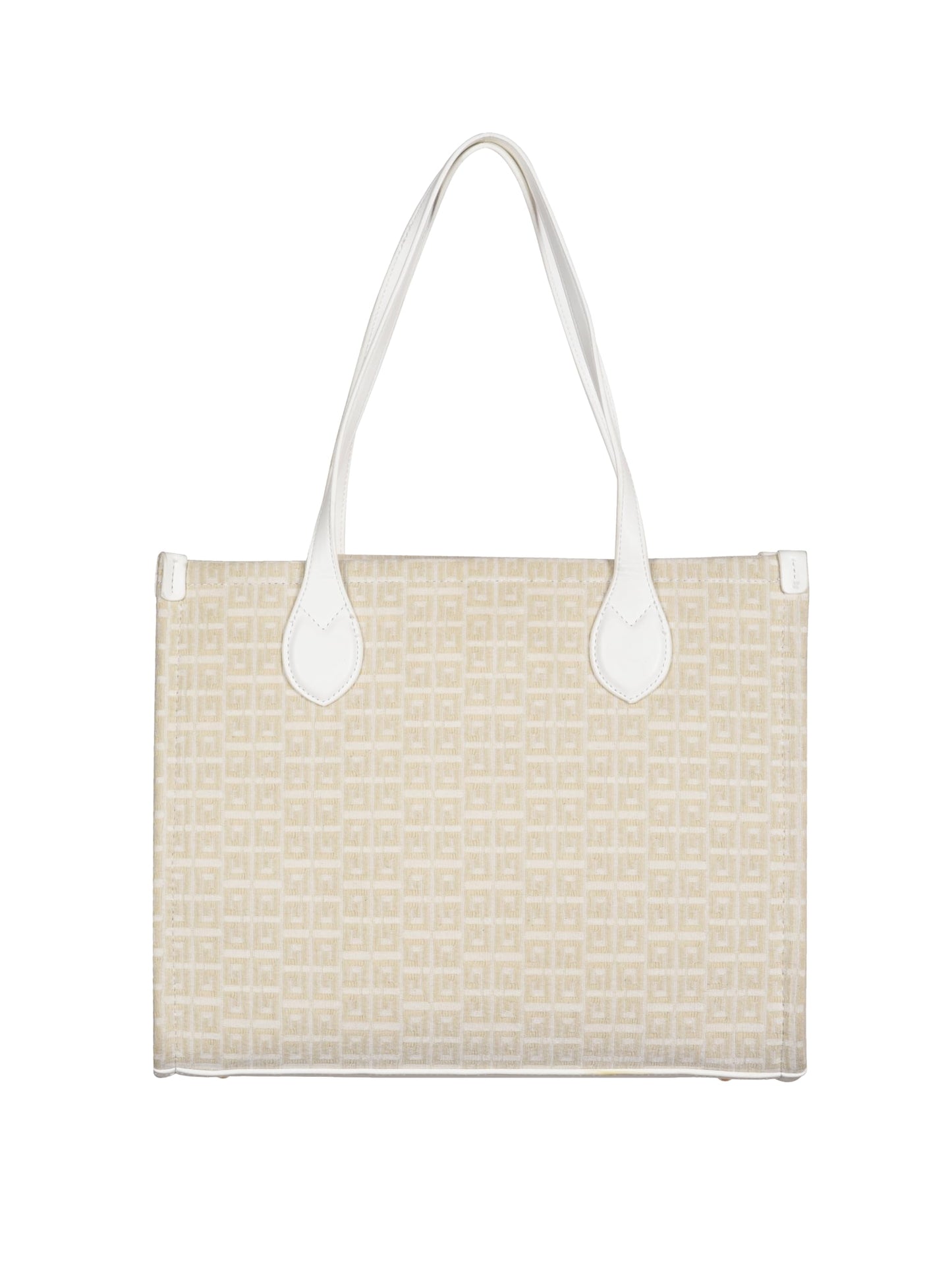 MORU Winter Grid Classic Beige Canvas Tote Bag for Women | Large Work & Travel Handbag | Fits MacBook Pro 14”, MacBook Air 13” & 15” | Shoulder & Crossbody Office Bag