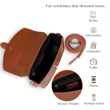 MORU Aurelia Saddle Crossbody Bag for Women | Crossbody Purse | Structured Crossbody Bags for Women Stylish | Adjustable Shoulder Strap