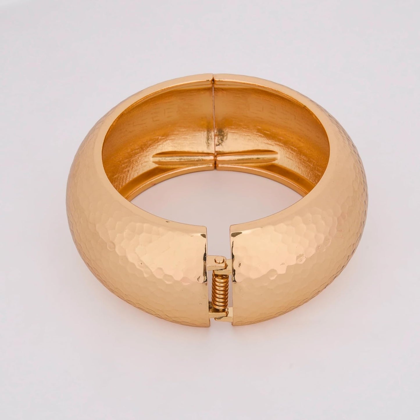 MORU Hammered Dome Metal Bangle for Women | Bold Designer Bracelet | Statement Fashion Jewellery for Party, Festive & Everyday Wear