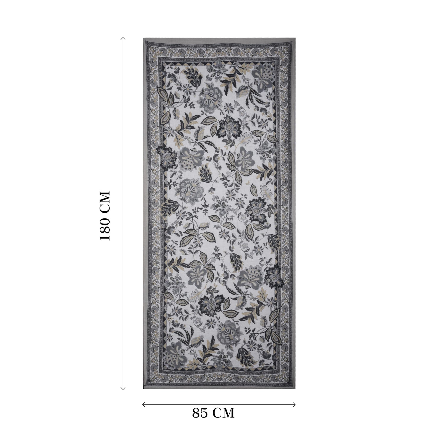MORU Kyoto Luxe Women’s Floral Luxe Scarf | Soft Lightweight Ivory & Grey Floral Printed Stole | Elegant Premium Fashion Wrap for All Seasons