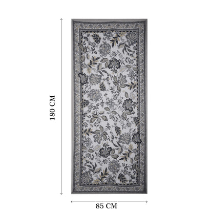 MORU Kyoto Luxe Women’s Floral Luxe Scarf | Soft Lightweight Ivory & Grey Floral Printed Stole | Elegant Premium Fashion Wrap for All Seasons