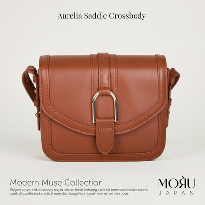 MORU Aurelia Saddle Crossbody Bag for Women | Crossbody Purse | Structured Crossbody Bags for Women Stylish | Adjustable Shoulder Strap