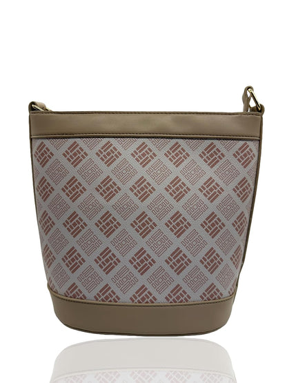 Leather Rafa Bucket Bag/Distinct Patterned Bucket Design/Adjustable Shoulder Strap
