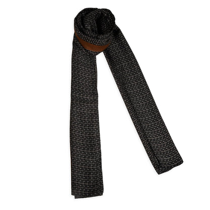 MORU Tokyo Modern Luxe Women's Geometric Printed Stole for Women | Premium Soft Designer Fashion Scarf Wrap | Elegant Modern Geometric Shawl | Black Brown