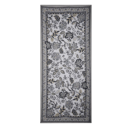 MORU Kyoto Luxe Women’s Floral Luxe Scarf | Soft Lightweight Ivory & Grey Floral Printed Stole | Elegant Premium Fashion Wrap for All Seasons