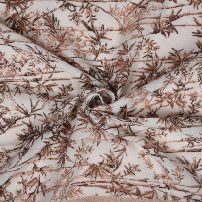 MORU Kyoto Nature Line Women’s Bamboo Print Scarf | Soft Lightweight Beige & Ivory Japanese Inspired Stole | Elegant Minimalist Fashion Wrap for All Seasons