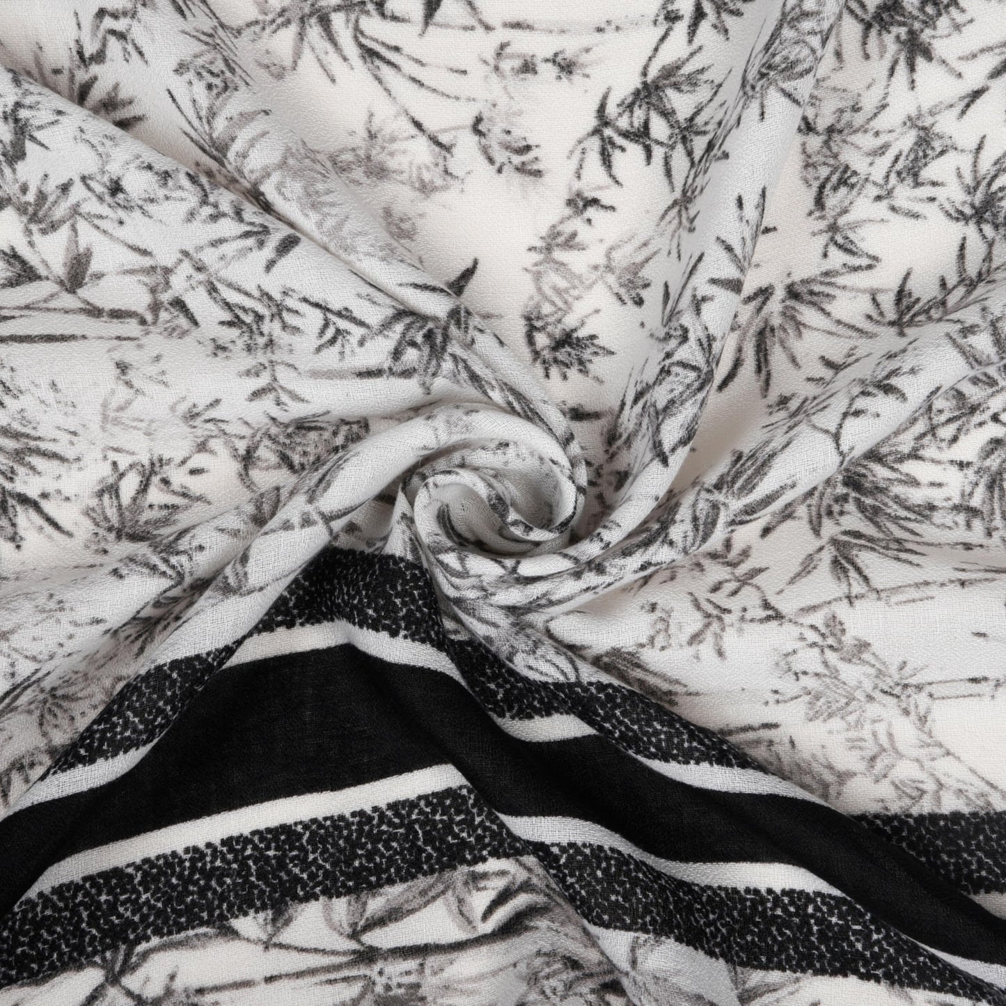 MORU Kyoto Nature Line Women’s Bamboo Print Scarf | Soft Lightweight Beige & Ivory Japanese Inspired Stole | Elegant Minimalist Fashion Wrap for All Seasons