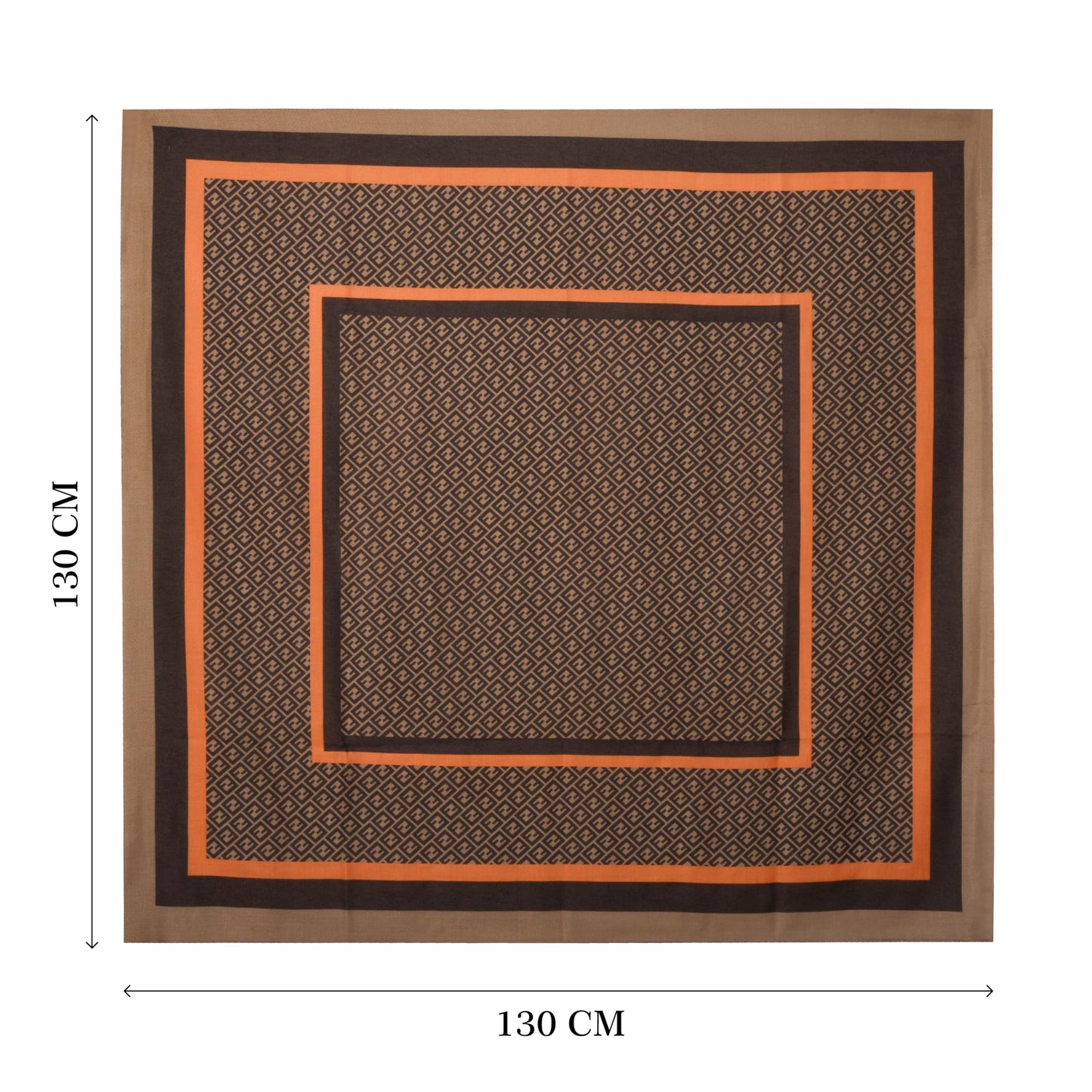 MORU Kyoto Luxe Women’s Ember Chevron Geometric Scarf | Lightweight Wrap Stole in Brown & Orange Pattern | Designer-Inspired Fashion Accessory