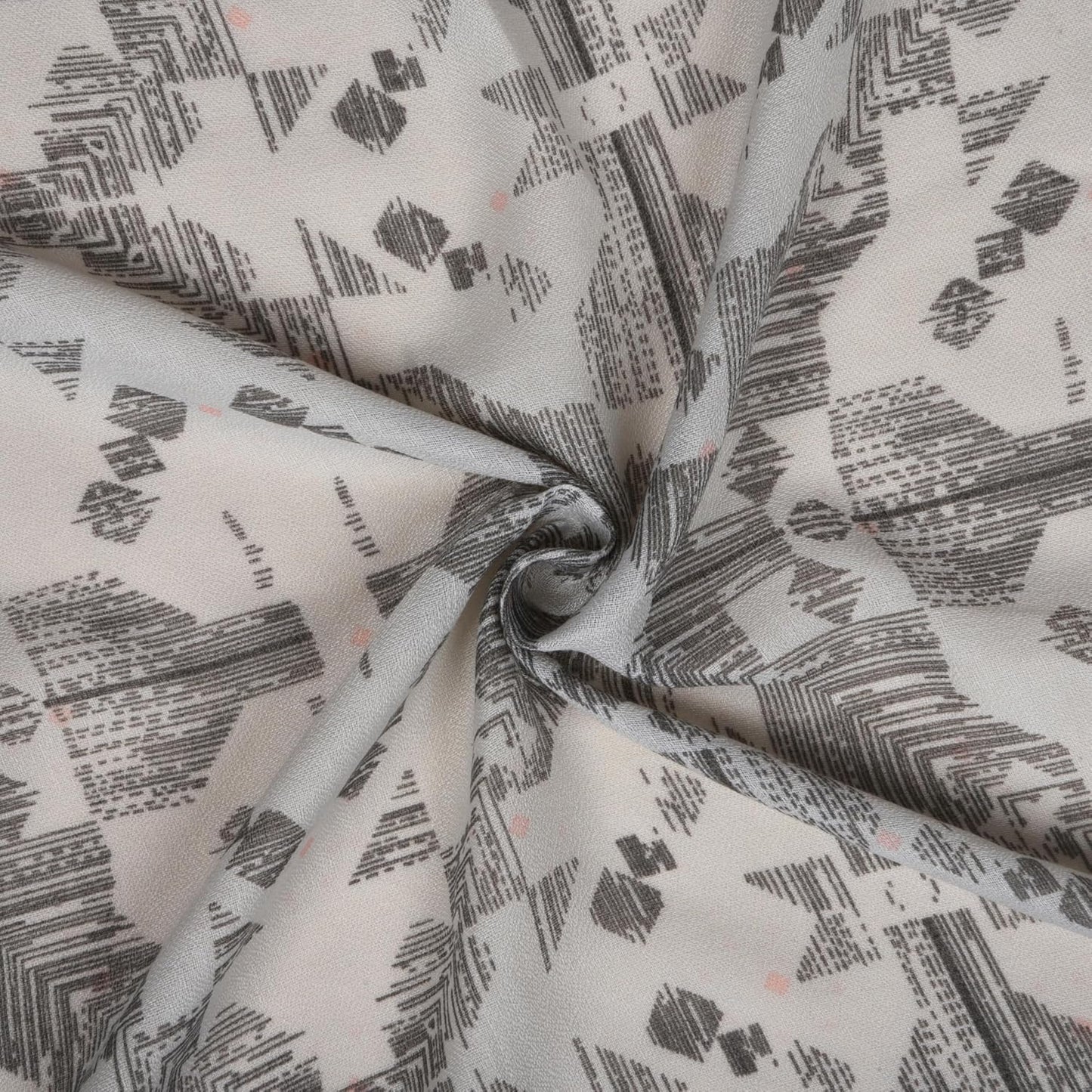 MORU Kyoto Minimalist Women’s Geometric Scarf | Soft Lightweight Grey & White Monochrome Stole | Elegant Modern Printed Fashion Wrap for All Seasons