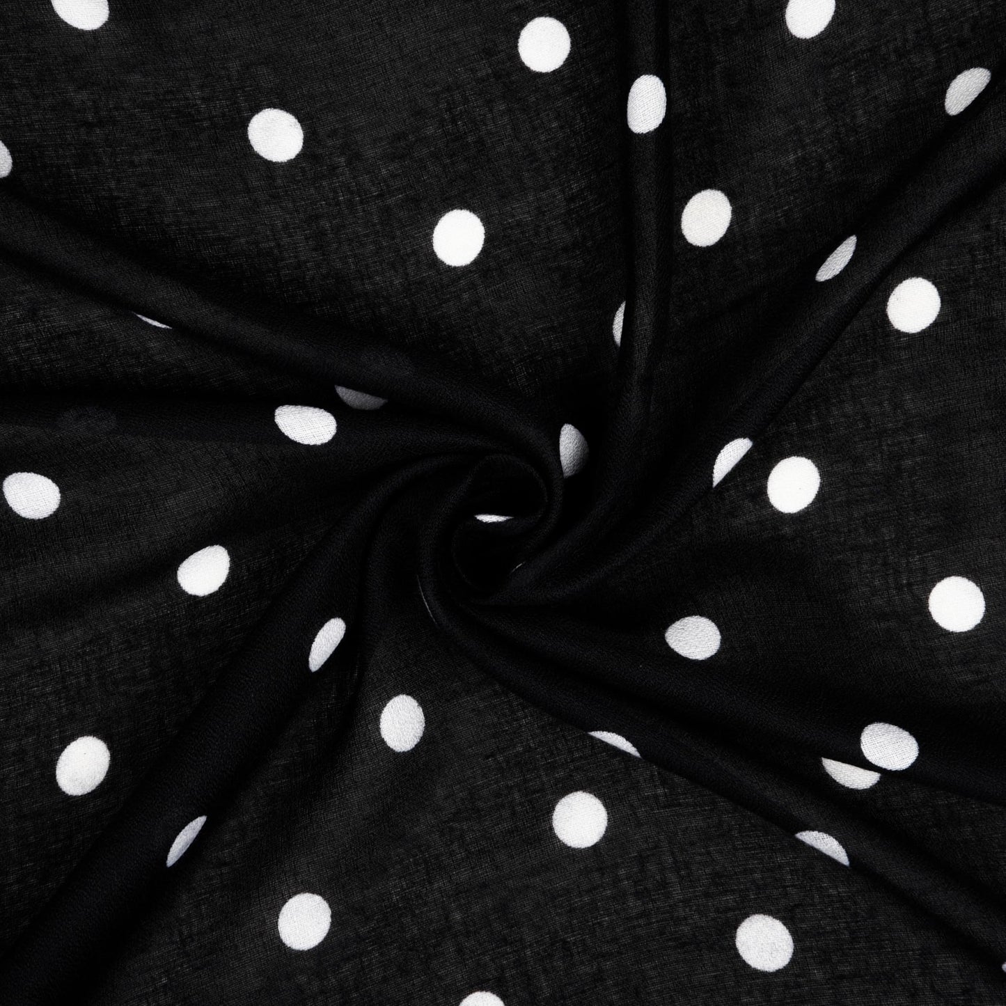 MORU Kyoto Chic Women’s Polka Dot Scarf | Soft Lightweight Black & White Monochrome Printed Stole | Elegant Minimal Fashion Wrap for All Seasons