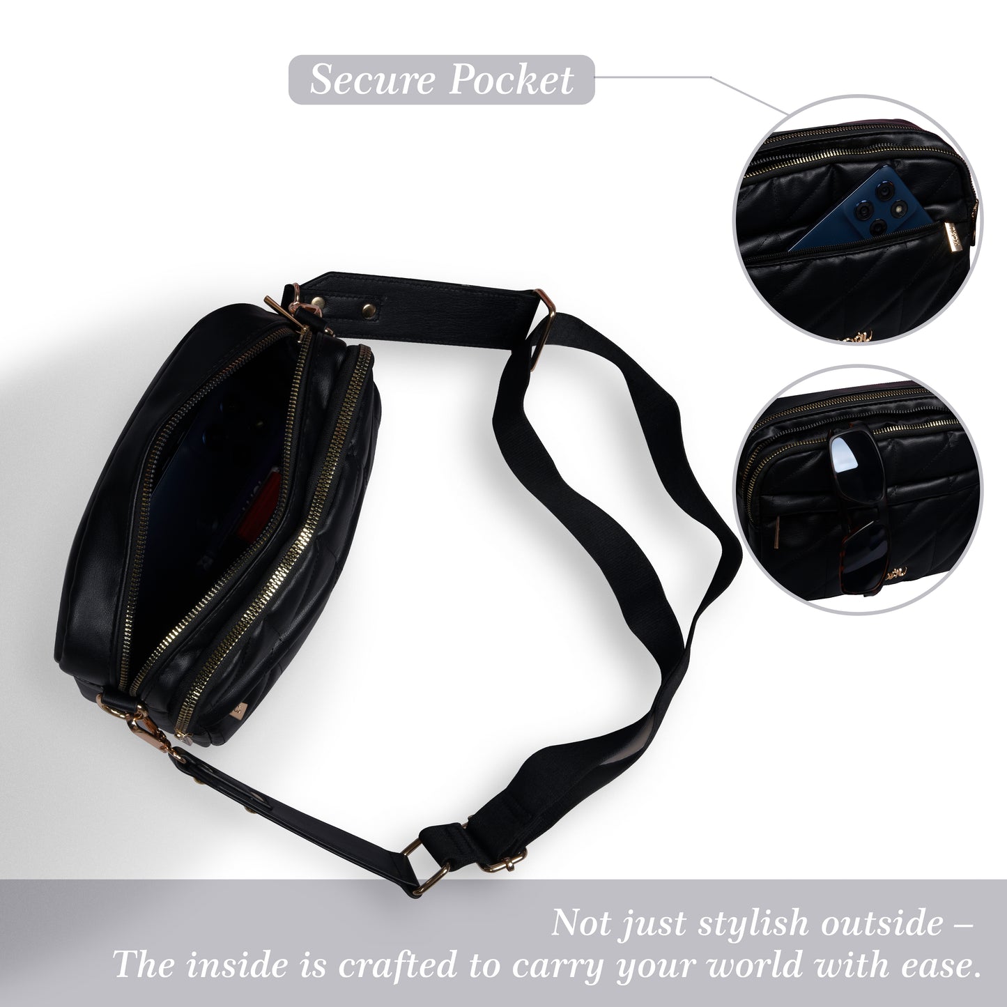 Kuro Quilted Crossbody Bag