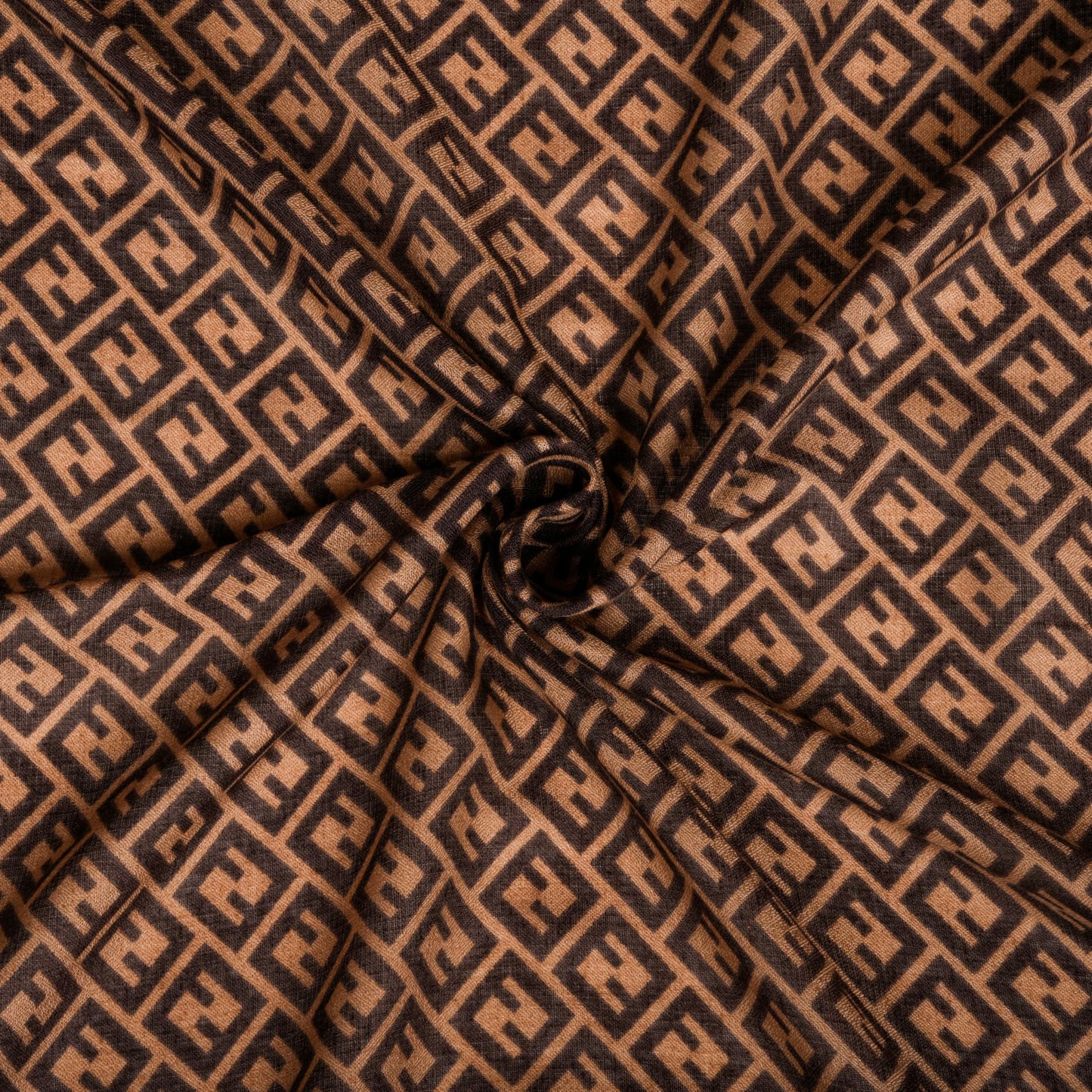 MORU Kyoto Luxe Women’s Ember Chevron Geometric Scarf | Lightweight Wrap Stole in Brown & Orange Pattern | Designer-Inspired Fashion Accessory