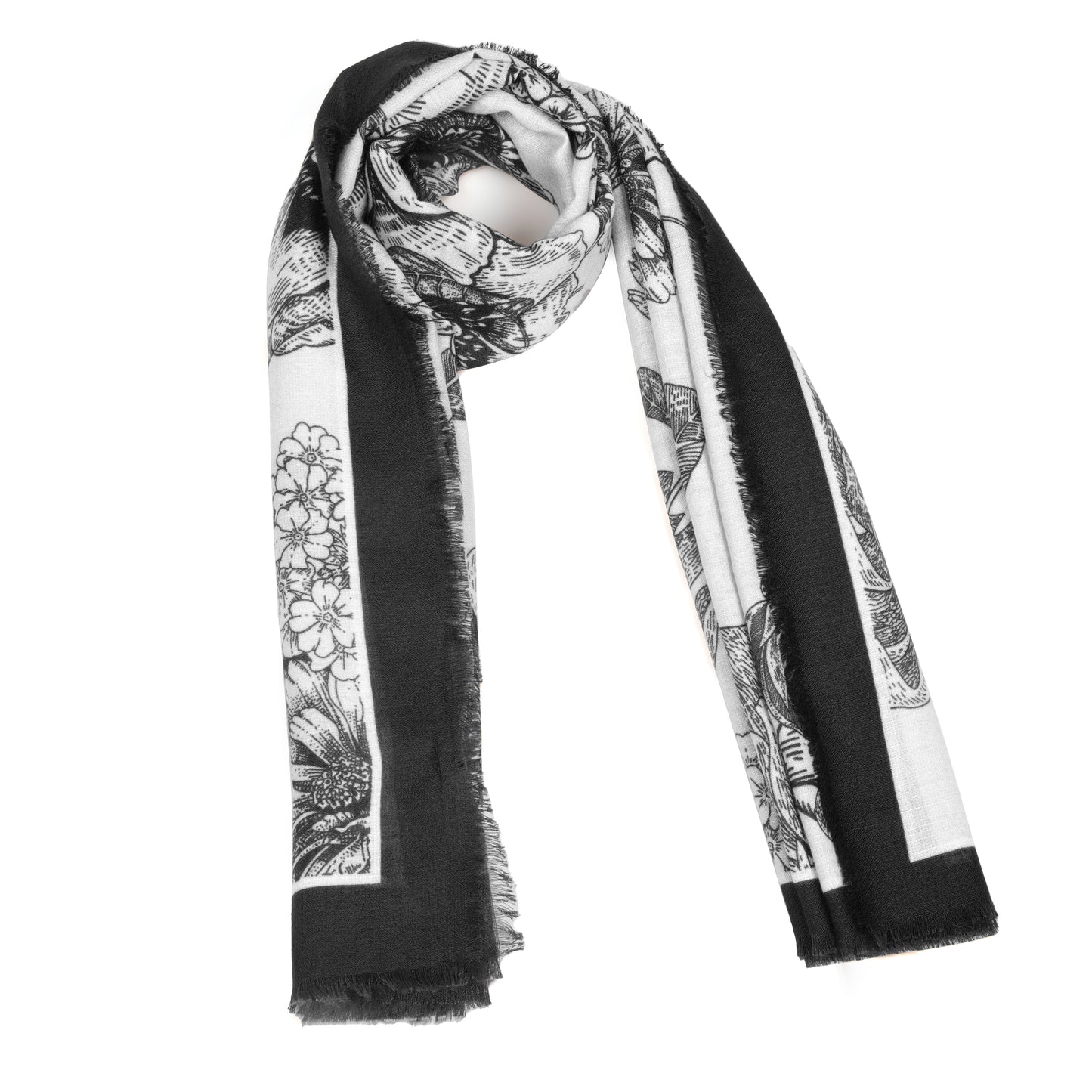 MORU Sakura Bloom Women’s Noir Floral Scarf