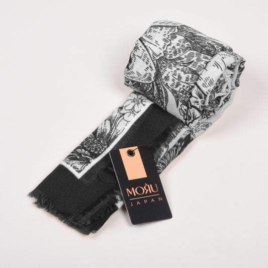 MORU Sakura Bloom Women’s Noir Floral Scarf
