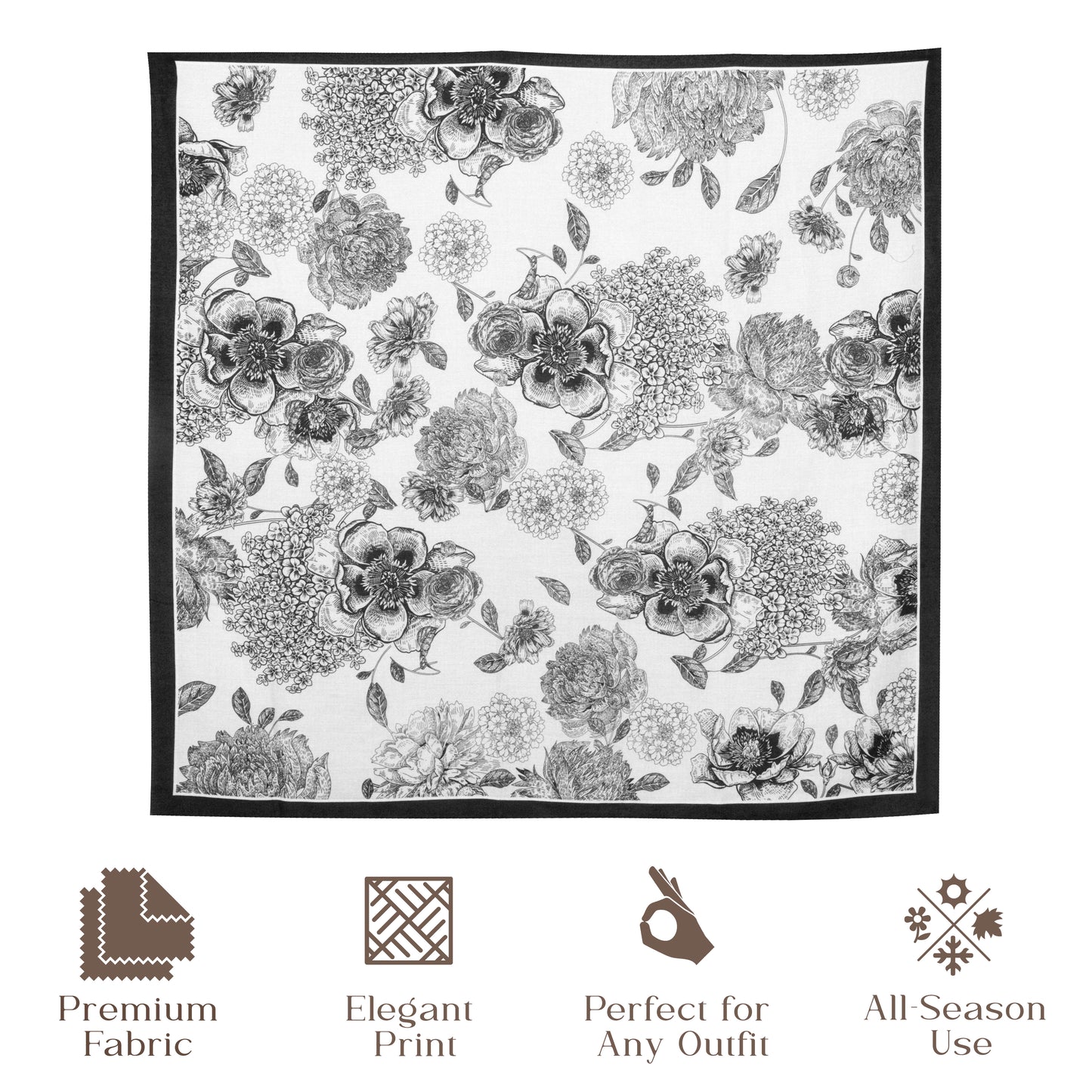 MORU Sakura Bloom Women’s Noir Floral Scarf