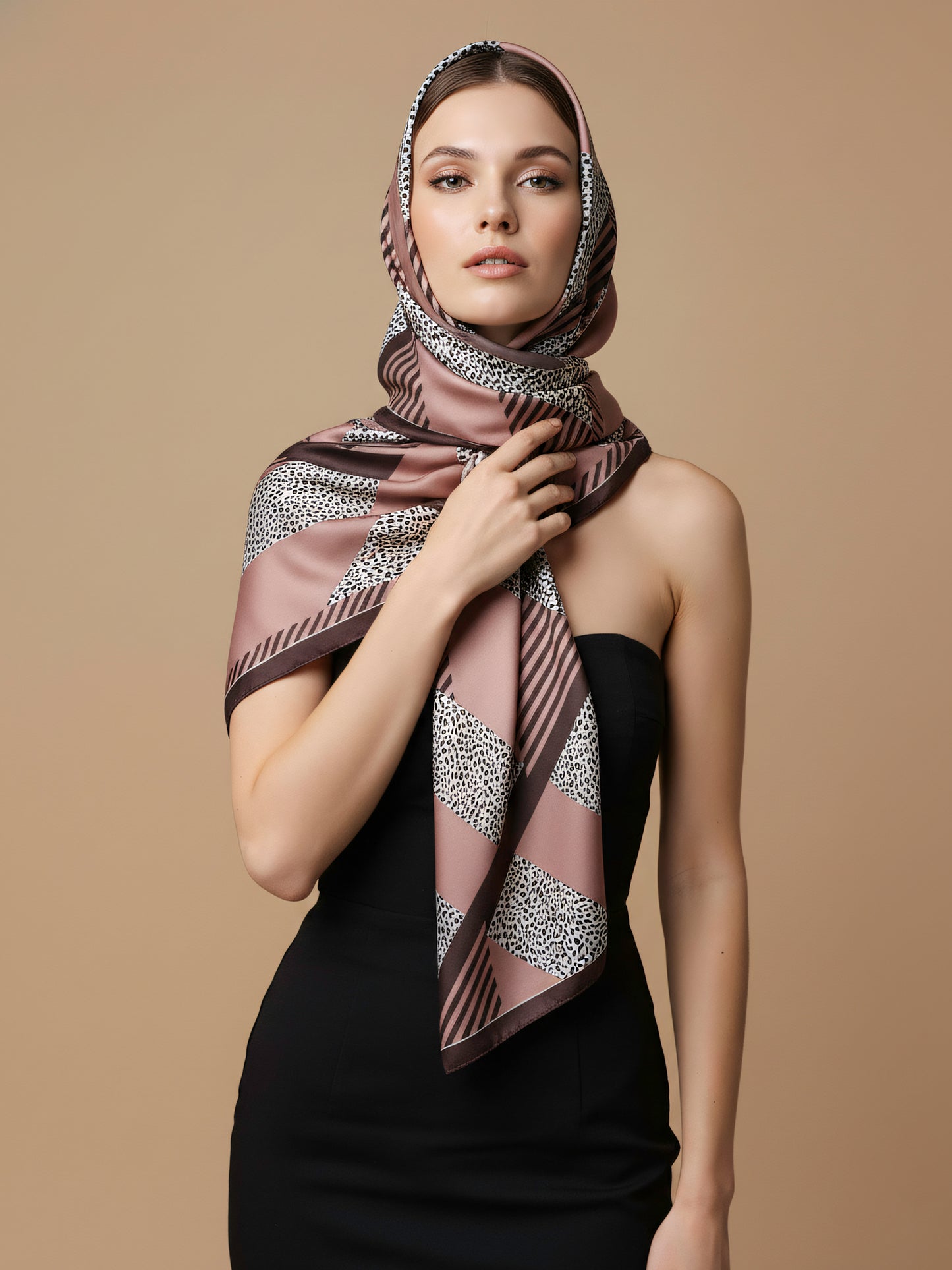 MORU Urban Luxe Blush Patchwork Scarf